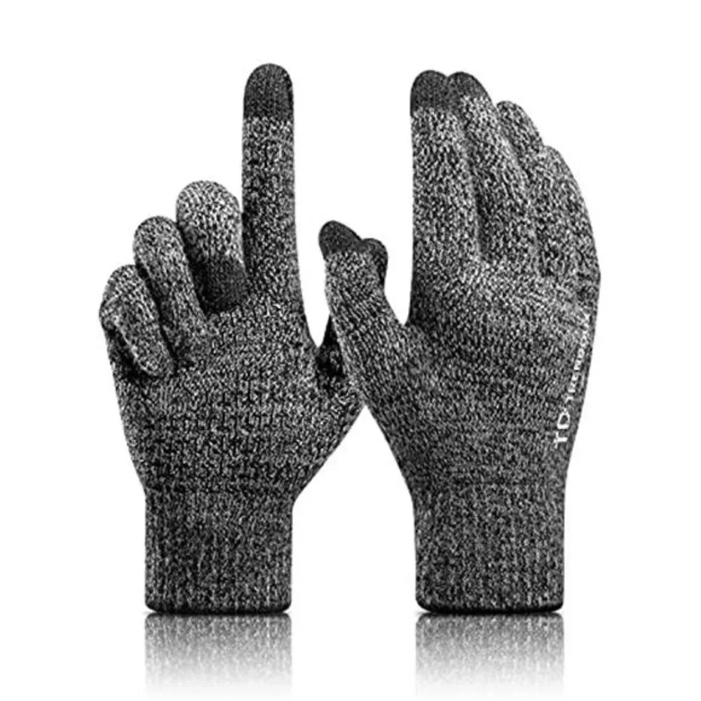 Mens Womens Winter Gloves Touchscreen Warm Knit Merino Wool Cold Weather